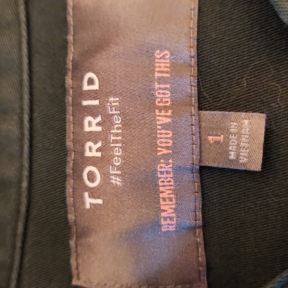 Torrid Military Style Jacket With Peplum Waist Torrid Size 1 Dark Green - Picture 3 of 5